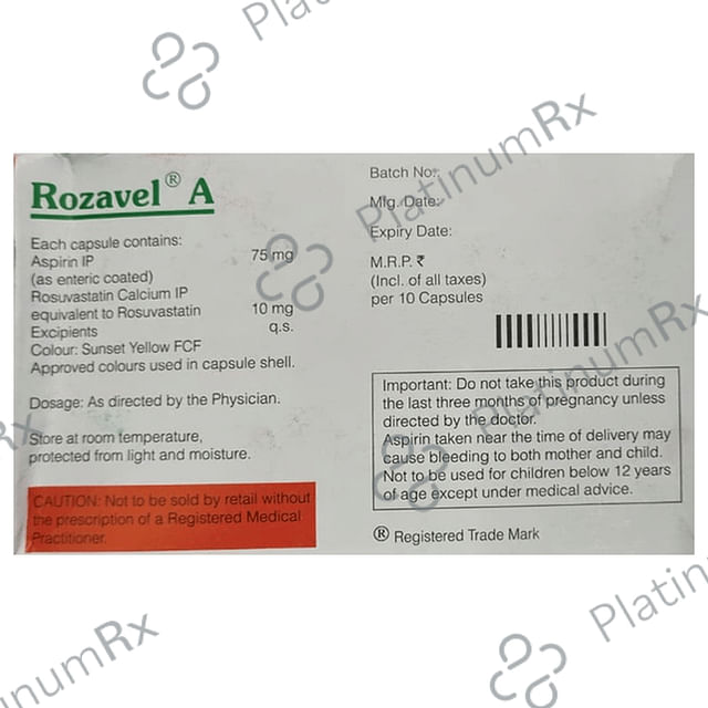 Rozavel A 75/10mg Capsule 10s