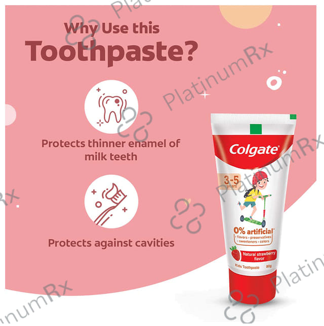Colgate Kids 3 to 5 YearsNatural Strawberry Flavour Toothpaste 80gm