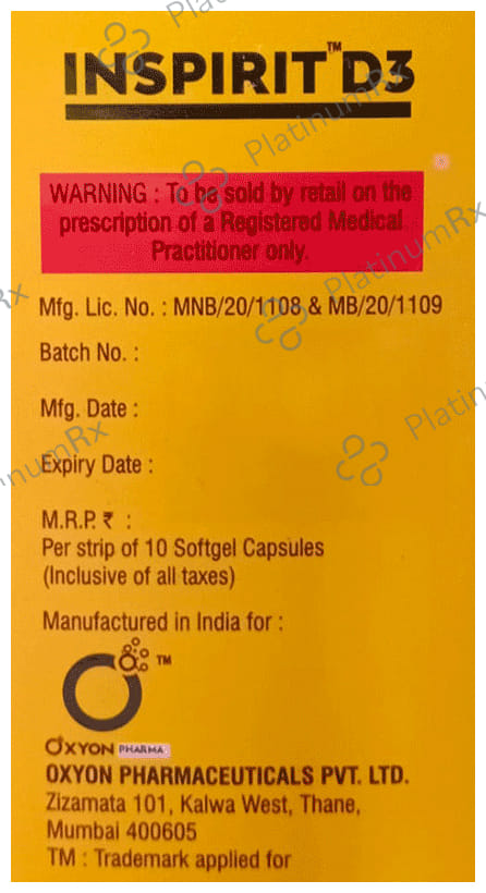 Inspirit D3 Soft Gelatin Capsule 10s