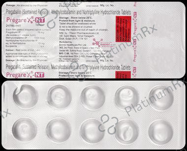 Pregarex NT 75mg/10mg/1500mcg Tablet