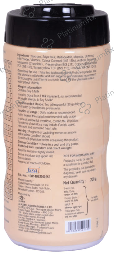 Alkem Protichem Protein Chocolate Flavour Powder 200gm