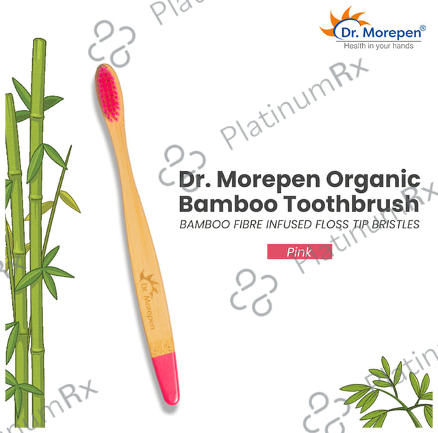 Dr. Morepen Organic Bamboo Toothbrush Adult Soft Pink