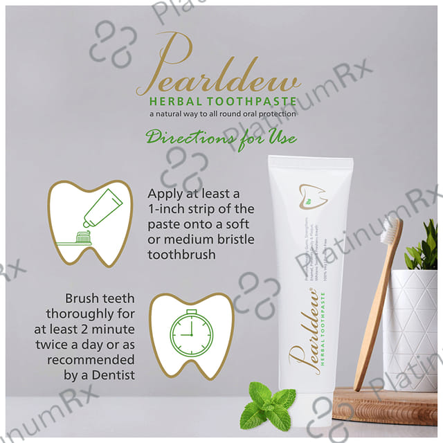 Pearldew Herbal Toothpaste (100gm Each) 1 Tube