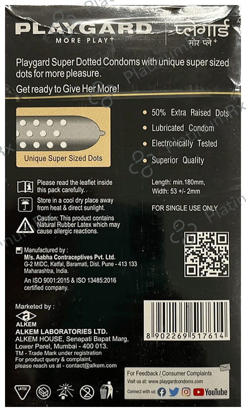 Playgard More Play + Super Strawberry Dotted Condom 10s