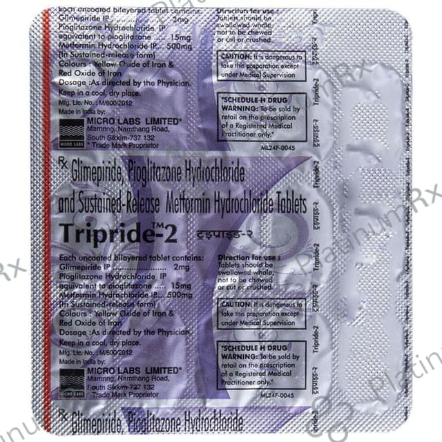 Tripride 2/500/15mg Tablet SR 15s