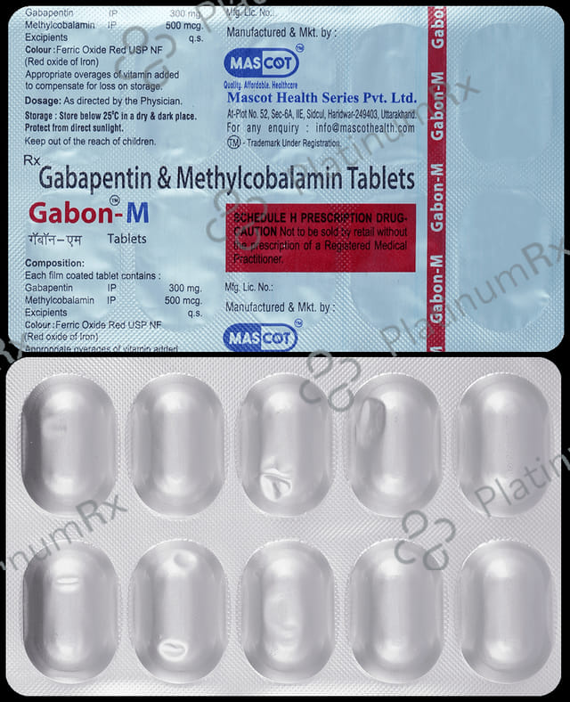 Gabon M 300mg/500mcg Tablet
