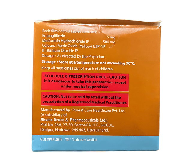 Gliempaflozin Met 5/500mg Tablet 10s