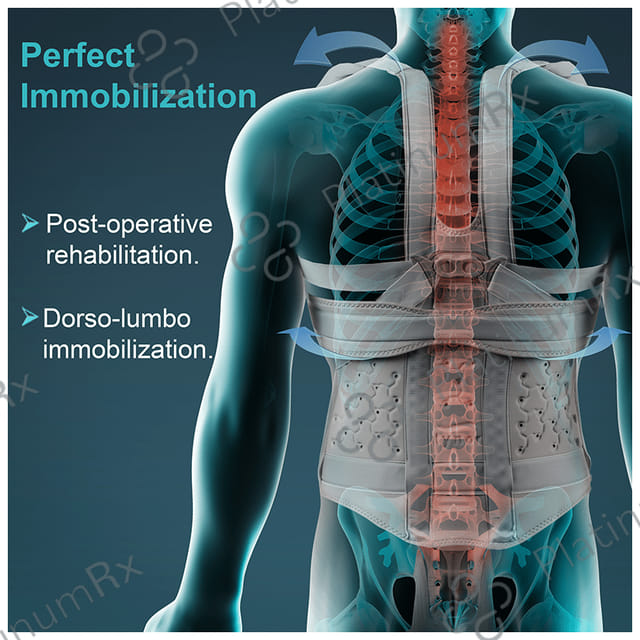 Tynor A 34 Taylor's Brace Urbane Type Support for Spine Immobilization Universal Long Grey