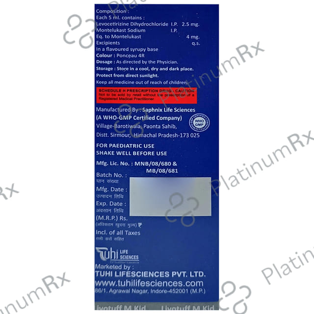 Livotuff M Kid 2.5/4mg Syrup 60ml