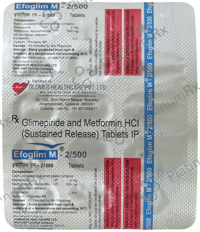 Efoglim M 2mg/500mg Tablet SR 15s