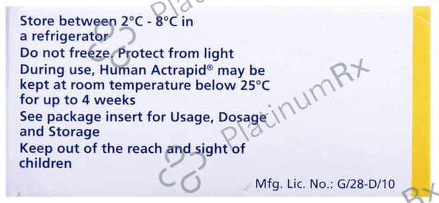 Human Actrapid (40 IU/ml) (1*10ml Vial)
