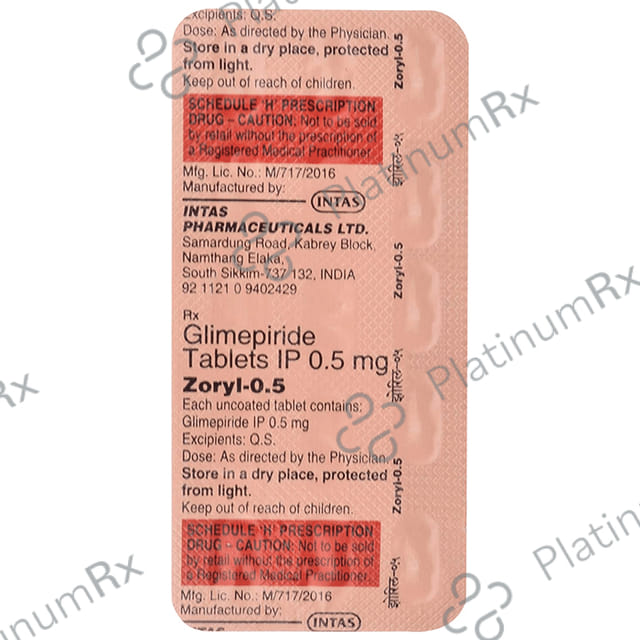 Zoryl 0.5mg Tablet 15s