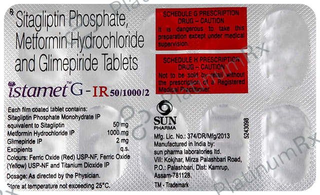 Istamet G 50/2/1000mg Tablet IR 10s