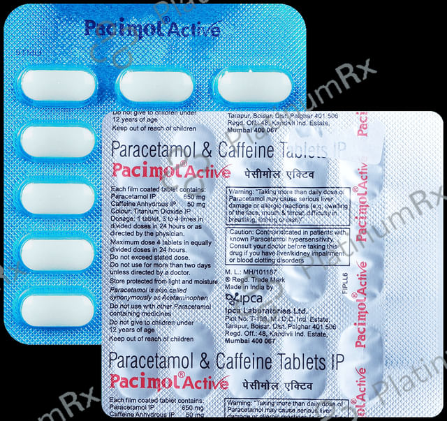 Pacimol Active 50/650mg Tablet 15s
