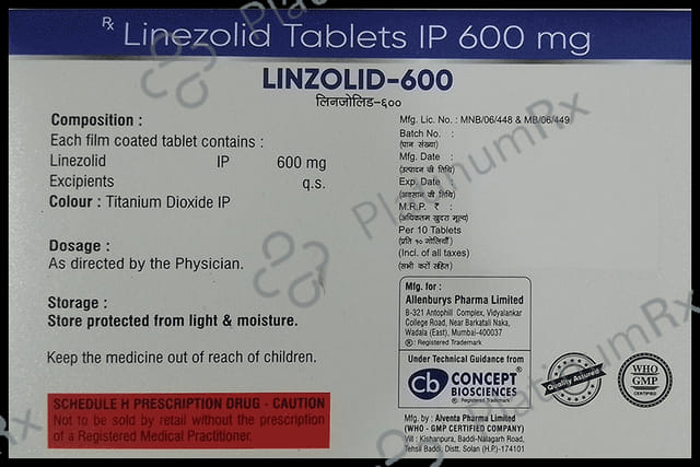Linzolid 600 Tablet 10 tablets Tablet Allenburys Pharma Limited