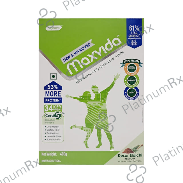 Maxvida Nutritional Supplement Flavour Kesar Elaichi Powder 400gm