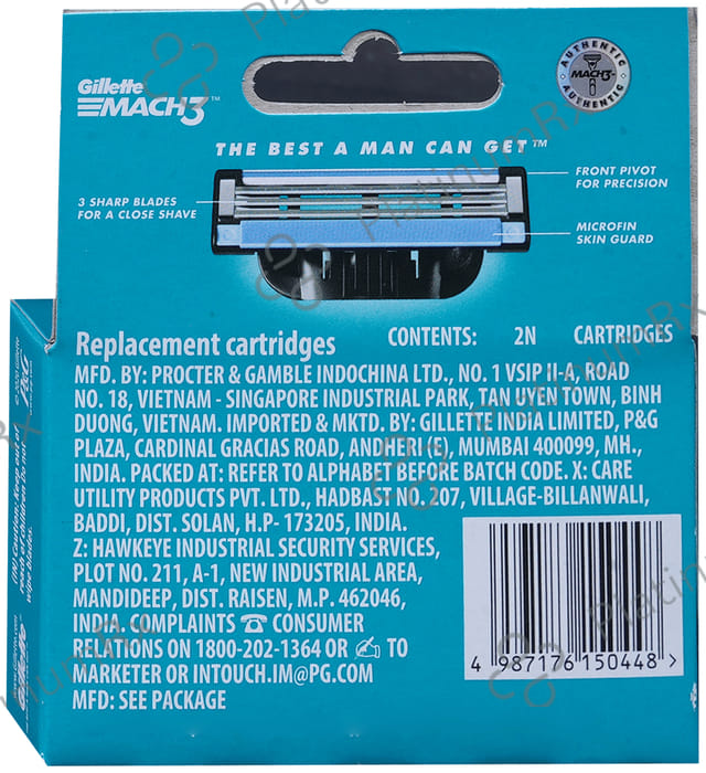Gillette Mach 3 Shaving Razor Blades 2 units