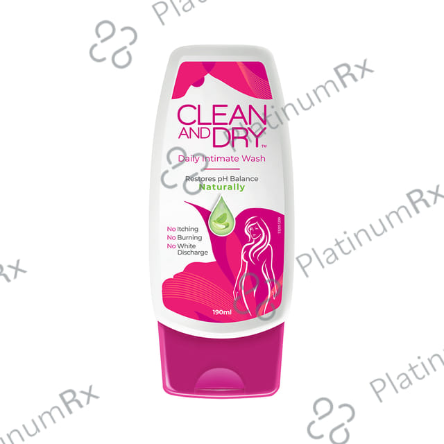 Clean and Dry Women's Daily Intimate Wash - Restores pH Balance 190 ml
