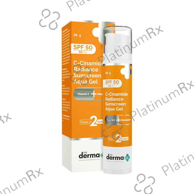 The Derma Co C Cinamide Radiance Sunscreen SPF 50 PA++++ Aqua Gel 50gm