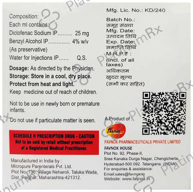 Fdnac 25mg Injection