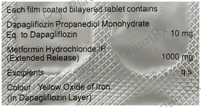 Dapa Gold M 10mg/1000mg Tablet 15 tablets