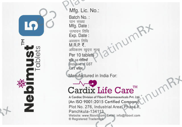 Nebimust 5mg Tablet 10s