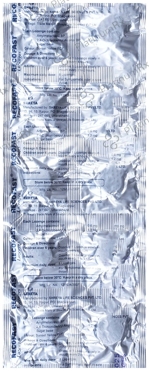 Recofast Lozenges Orange
