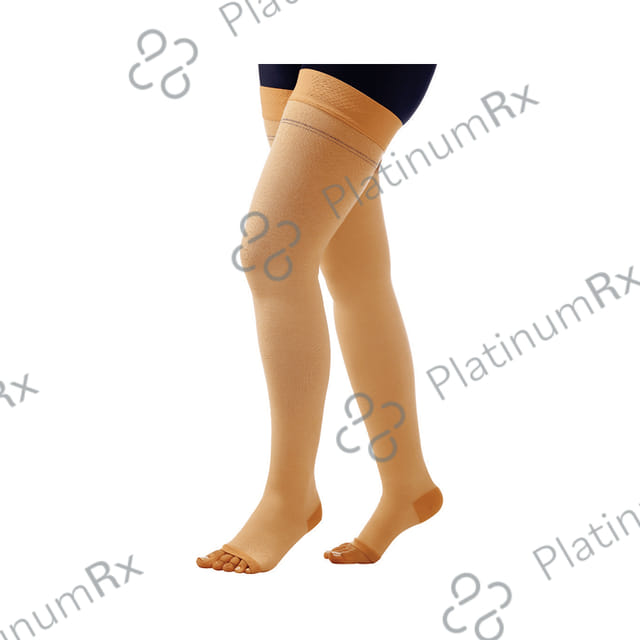 Comprezon Cotton Varicose Vein Stockings Class 2 Above Knee Small Beige