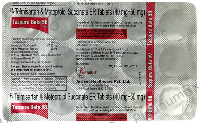 Tazpure Beta 40/50mg Tablet ER 15s