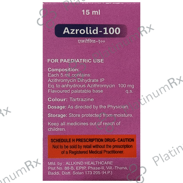 Azrolid 100mg Oral Suspension 15ml