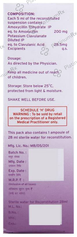 Xpand W 200/28.5mg Dry Syrup 30ml