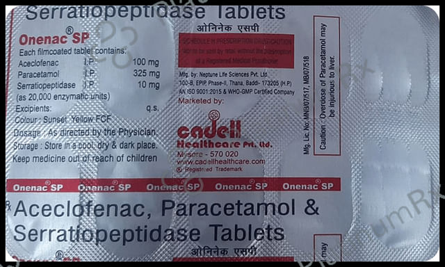 Onenac SP 100mg/325mg/10mg Tablet
