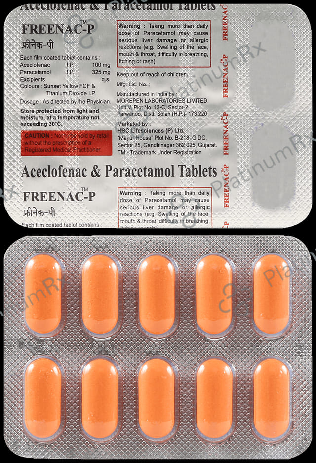 Freenac P 100/325mg Tablet 10s