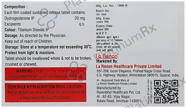 Dydroease 20mg Tablet SR 10s