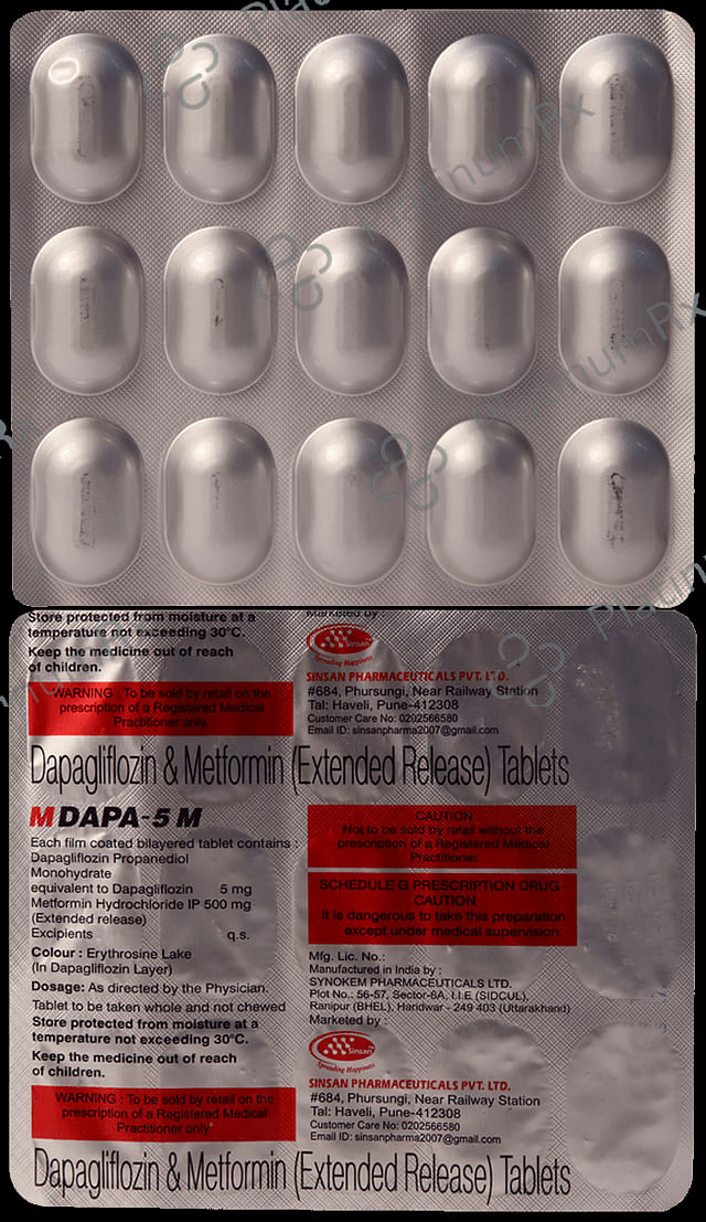 M Dapa M 5mg/500mg Tablet