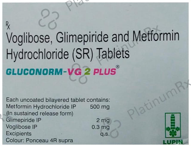 Gluconorm VG 2 Plus 2/500/0.3mg Tablet SR 15s