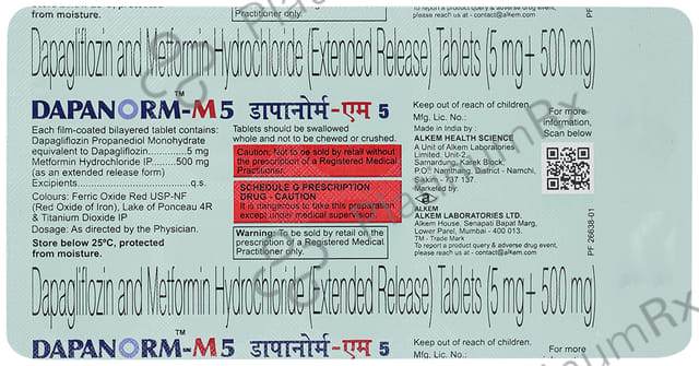 Dapanorm M 5/500mg Tablet 10s