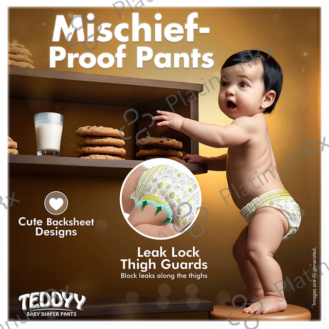 Teddyy Easy Baby Diaper Pants with Soft Elastic Small 56s