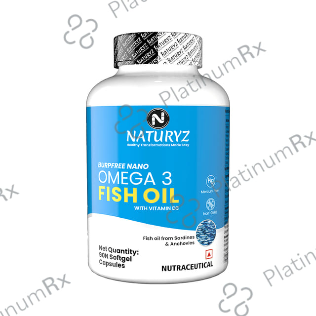 Naturyz Burpfree Nano Omega 3 Fish Oil with Vitamin D3 Softgel Capsule 90 capsules