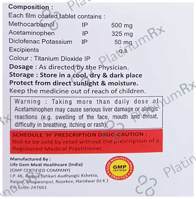 Methodec M 50mg/325mg/500mg Tablet