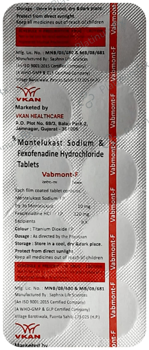 Vabmont F 10mg/120mg Tablet