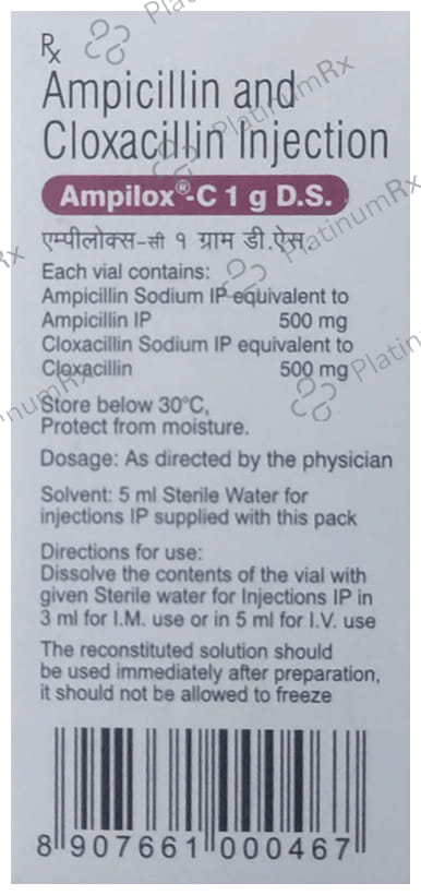 Ampilox C 500/500mg Injection 1s