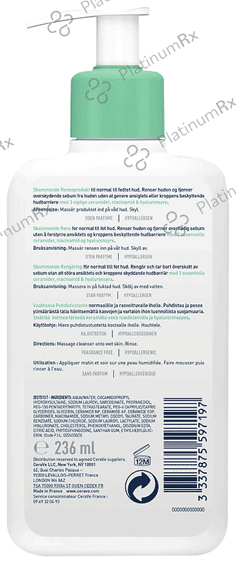 CeraVe Foaming Cleanser for Normal & Oily Skin 236 ml