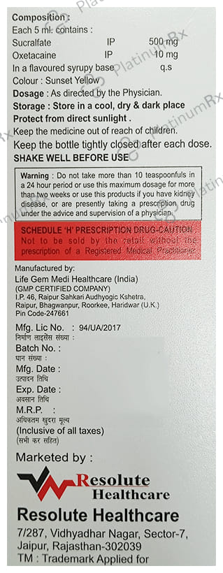 Sucreta 10/500mg O Oral Suspension Sugar Free 200ml
