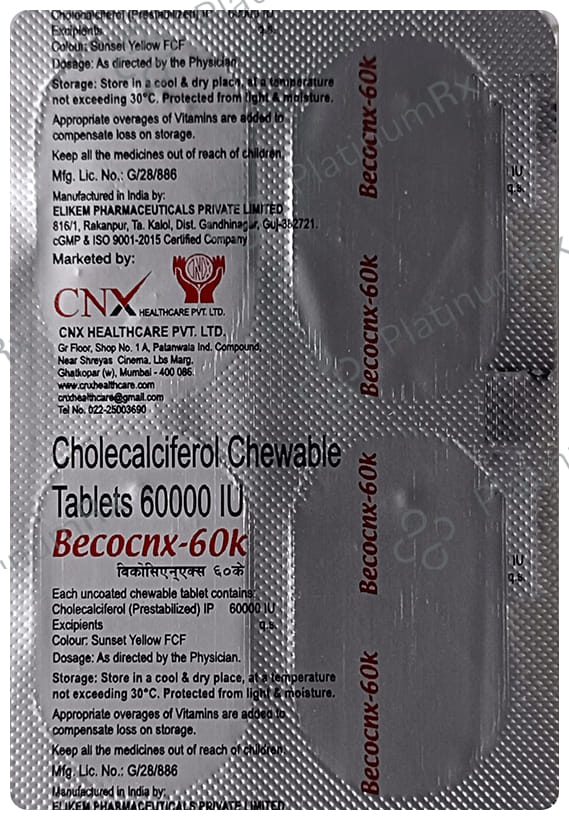 Becocnx 60K Orange Flavour Chewable Tablet 4s