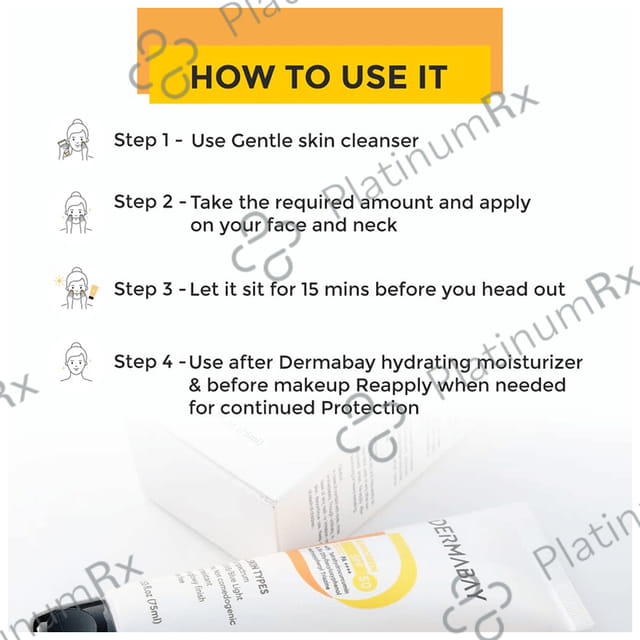 Dermabay Sunscreen SPF 50 Cream 75ml