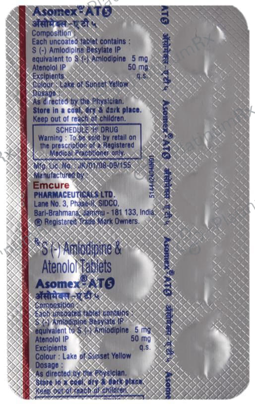 Asomex AT 5/50mg Tablet 15s