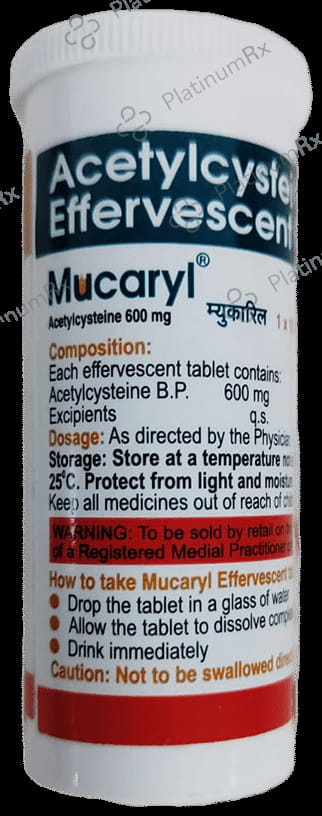 Mucaryl Effervescent Tablet Orange Sugar Free 10s (Bottle)