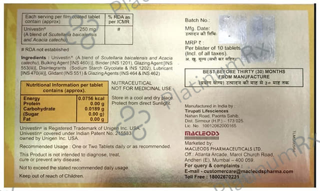 Macvestin 250mg Tablet 10s