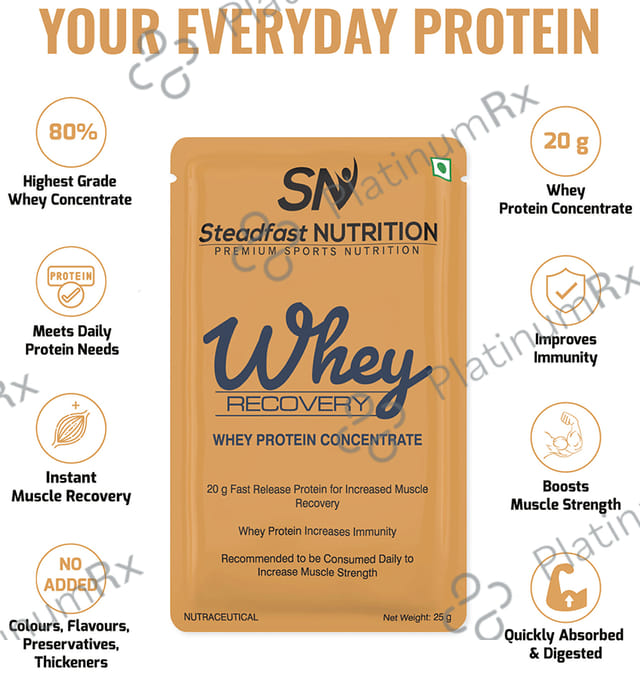 Steadfast Nutrition Whey Recovery Whet Protein Concentrate Sachet (25gm Each)